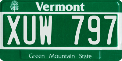 VT license plate XUW797