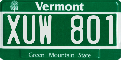VT license plate XUW801