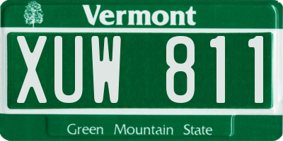 VT license plate XUW811