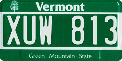 VT license plate XUW813
