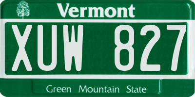 VT license plate XUW827