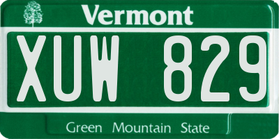 VT license plate XUW829