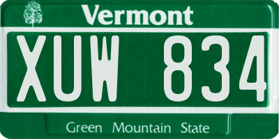 VT license plate XUW834