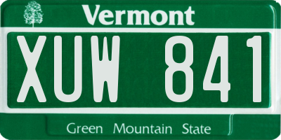 VT license plate XUW841