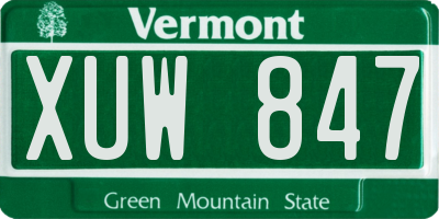 VT license plate XUW847