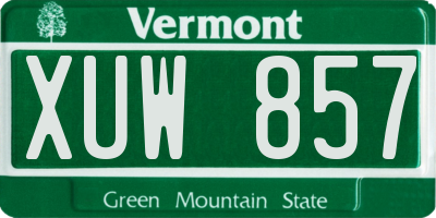 VT license plate XUW857