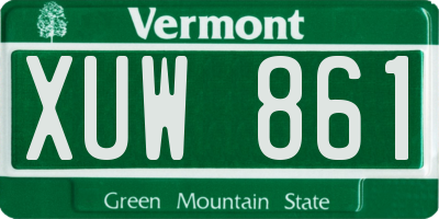 VT license plate XUW861