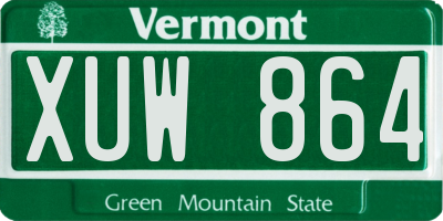 VT license plate XUW864