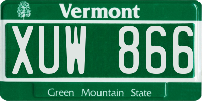 VT license plate XUW866