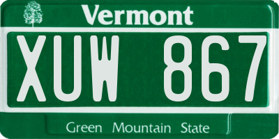 VT license plate XUW867