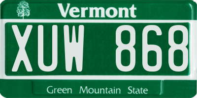 VT license plate XUW868