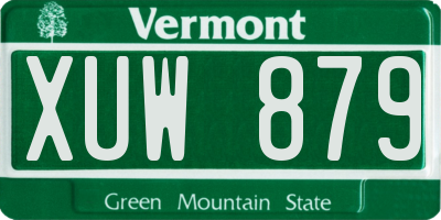 VT license plate XUW879