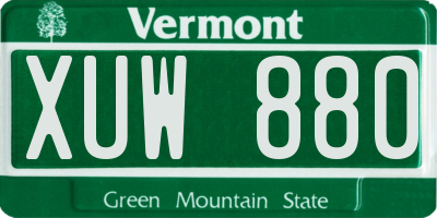 VT license plate XUW880