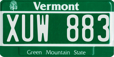 VT license plate XUW883