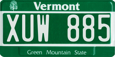 VT license plate XUW885