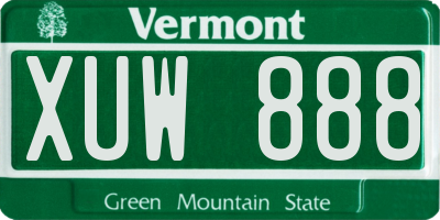 VT license plate XUW888