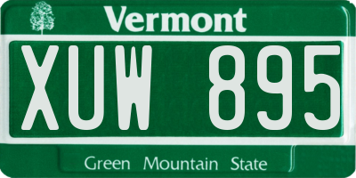 VT license plate XUW895