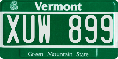 VT license plate XUW899