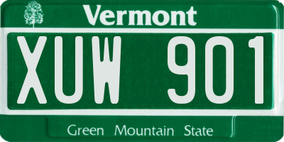 VT license plate XUW901