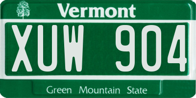 VT license plate XUW904
