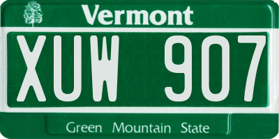 VT license plate XUW907