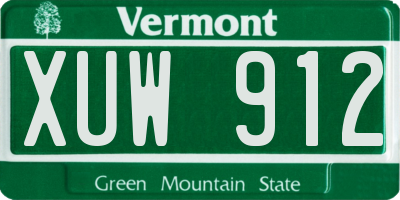 VT license plate XUW912