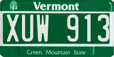 VT license plate XUW913
