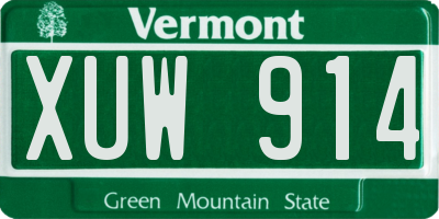 VT license plate XUW914