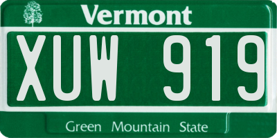 VT license plate XUW919