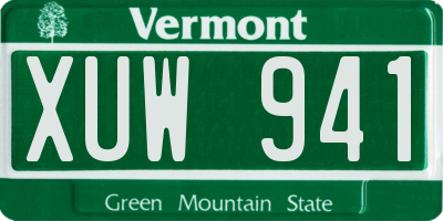 VT license plate XUW941