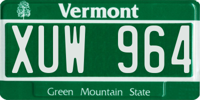 VT license plate XUW964