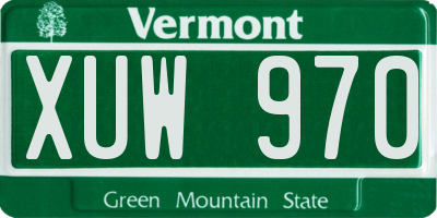 VT license plate XUW970