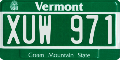 VT license plate XUW971