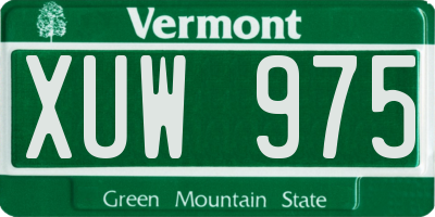 VT license plate XUW975