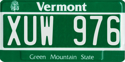 VT license plate XUW976