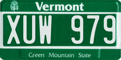 VT license plate XUW979