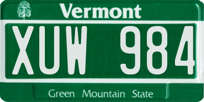 VT license plate XUW984