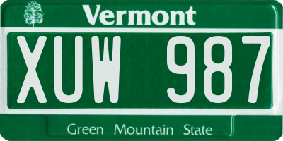 VT license plate XUW987