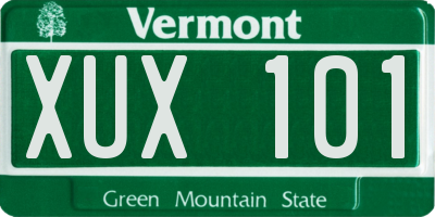 VT license plate XUX101