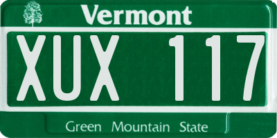 VT license plate XUX117