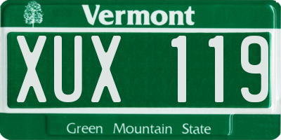 VT license plate XUX119