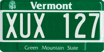 VT license plate XUX127