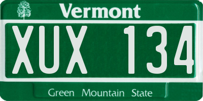 VT license plate XUX134