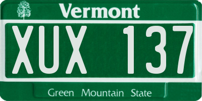 VT license plate XUX137