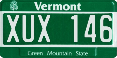 VT license plate XUX146