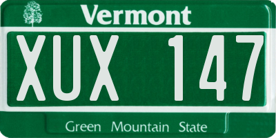 VT license plate XUX147