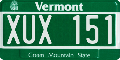 VT license plate XUX151