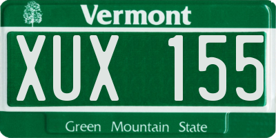 VT license plate XUX155