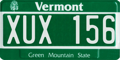 VT license plate XUX156