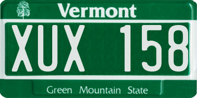 VT license plate XUX158